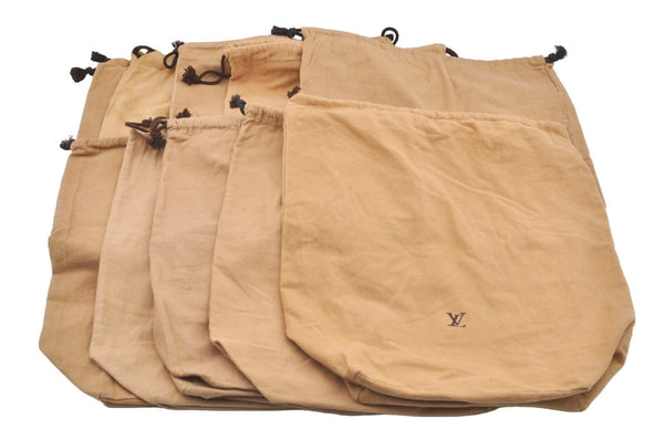 Authentic Louis Vuitton Dust Bag 10 Set Cotton Beige 16.9x19.3x6.3 LV 3603J