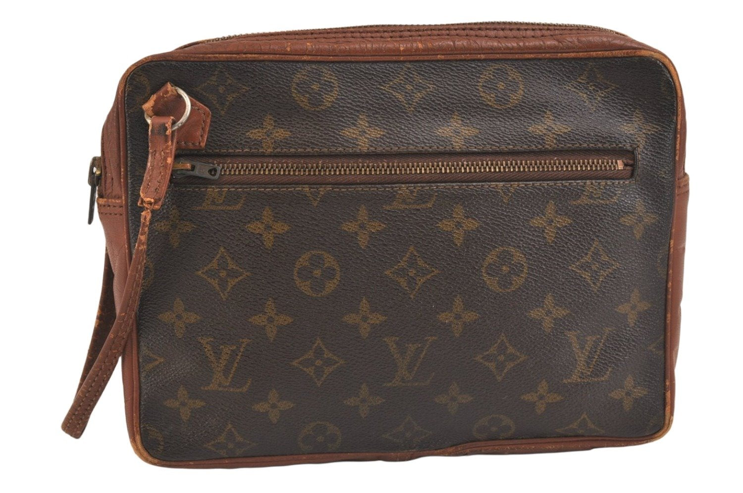 Authentic Louis Vuitton Monogram Pochette Sport Clutch Hand Bag Old Model 3603K