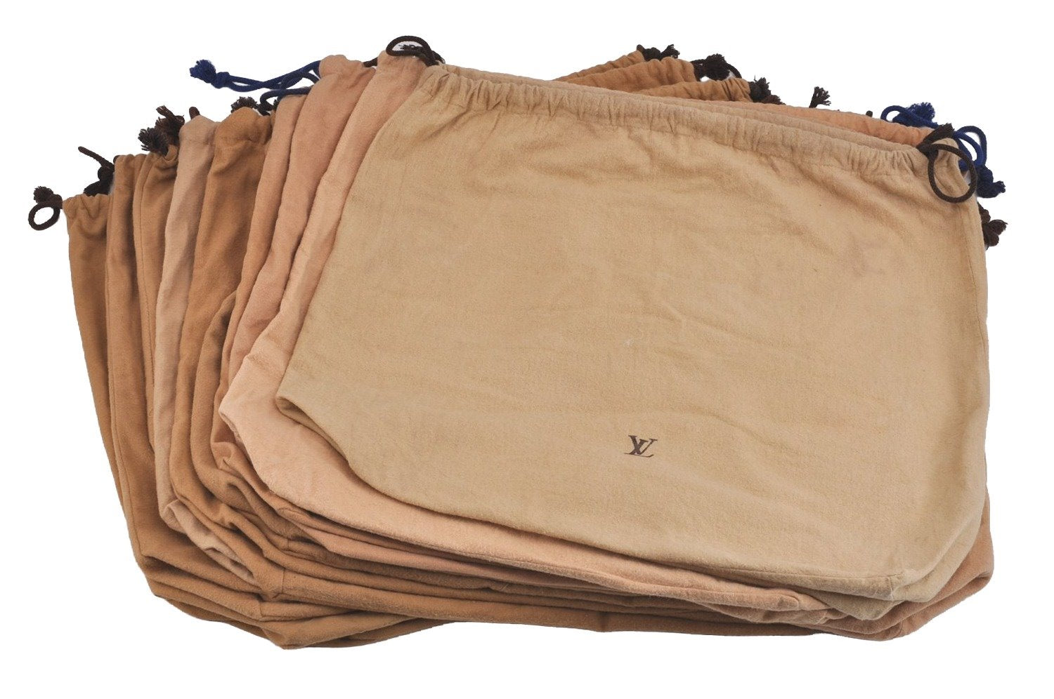 Authentic Louis Vuitton Dust Bag 10 Set Cotton Beige 17.3x19.3x7.1 LV 3604J