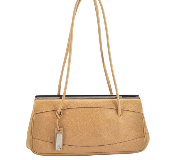 Authentic GUCCI Vintage Shoulder Hand Bag Purse Leather 92725 Beige Junk 3604K