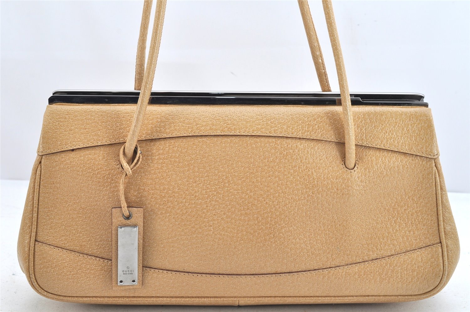 Authentic GUCCI Vintage Shoulder Hand Bag Purse Leather 92725 Beige Junk 3604K
