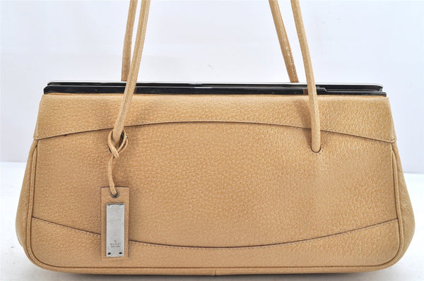 Authentic GUCCI Vintage Shoulder Hand Bag Purse Leather 92725 Beige Junk 3604K