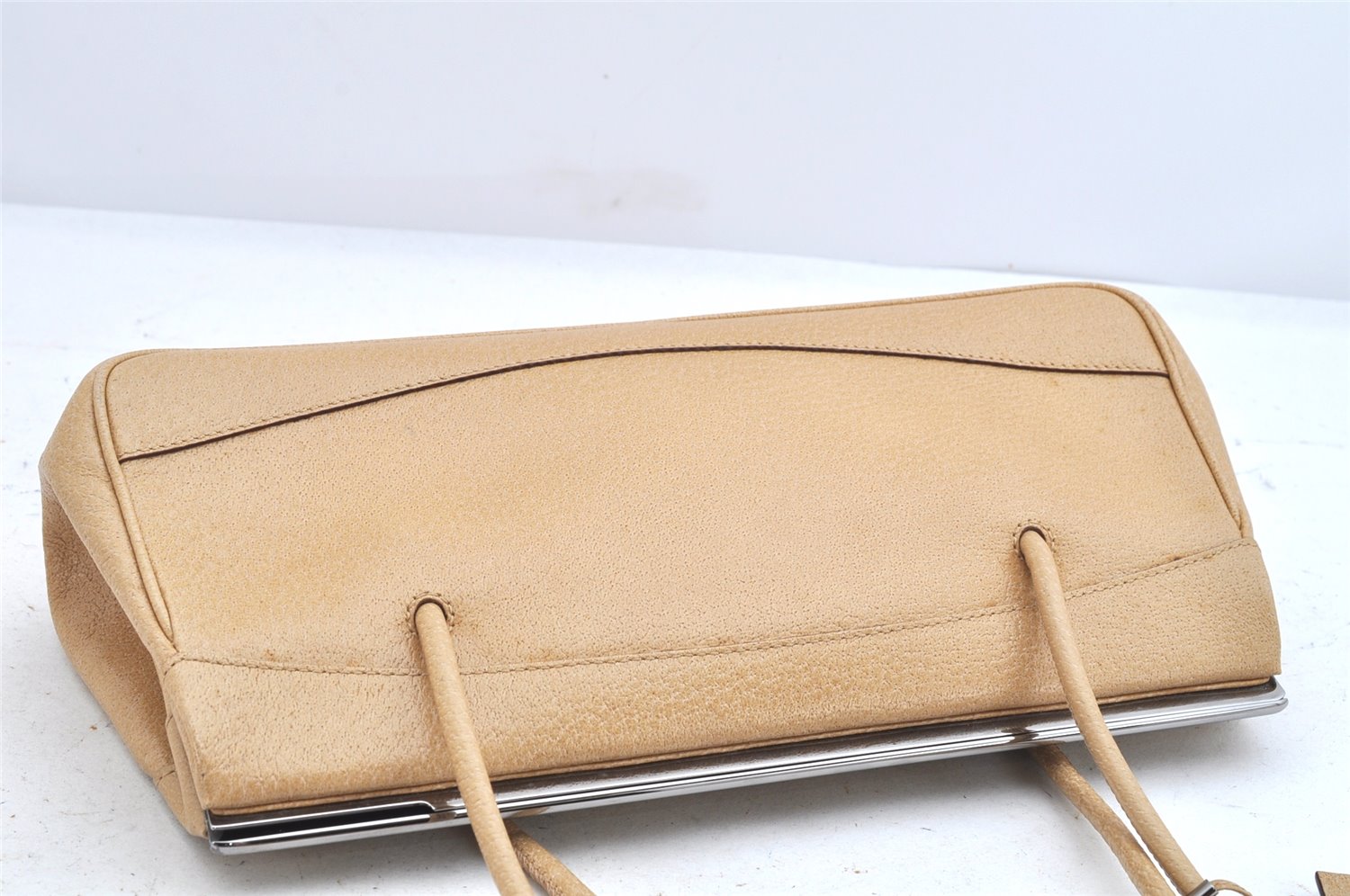 Authentic GUCCI Vintage Shoulder Hand Bag Purse Leather 92725 Beige Junk 3604K
