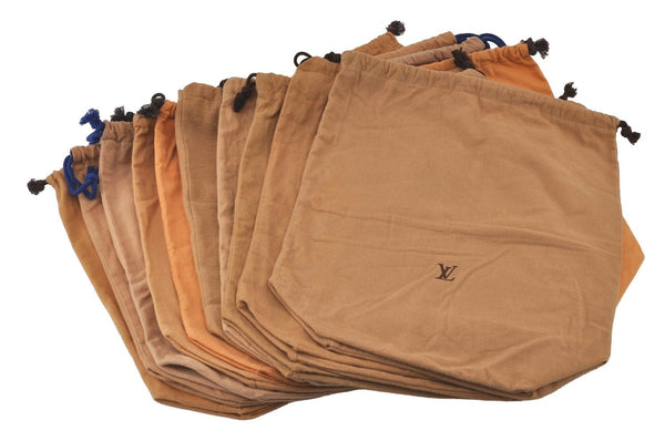 Authentic Louis Vuitton Dust Bag 10 Set Cotton Beige 23.4x18.9x7.1 LV 3605J