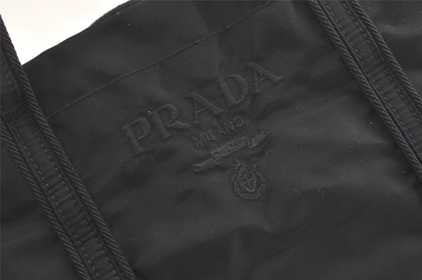 Authentic PRADA Nylon Tessuto Vintage Logo Tote Hand Bag Black 3605K