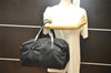 Authentic PRADA Vintage Nylon Tessuto Leather Hand Boston Bag Black Junk 3606K