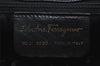 Authentic Salvatore Ferragamo Vara Shoulder Tote Bag Leather Navy Blue 3607I