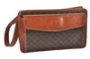 Authentic CELINE Macadam Blason Pattern Clutch Hand Bag PVC Leather Brown 3607K