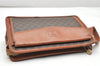 Authentic CELINE Macadam Blason Pattern Clutch Hand Bag PVC Leather Brown 3607K
