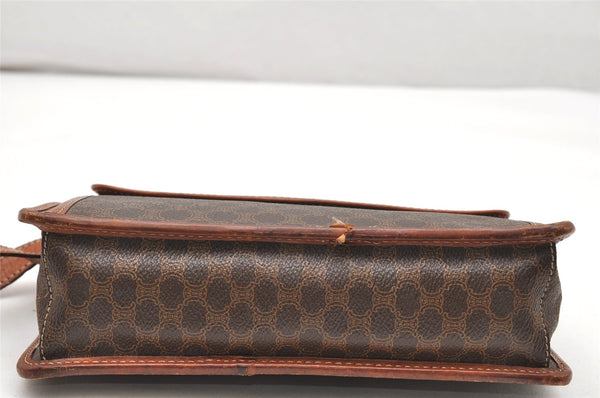 Authentic CELINE Macadam Blason Pattern Clutch Hand Bag PVC Leather Brown 3607K