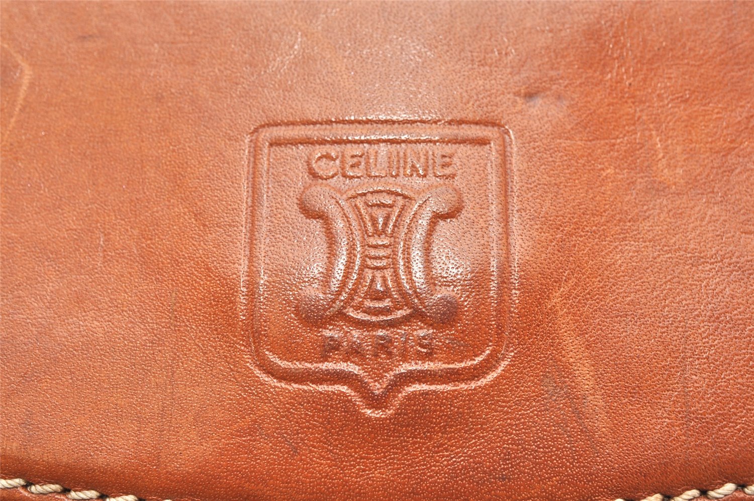 Authentic CELINE Macadam Blason Pattern Clutch Hand Bag PVC Leather Brown 3607K