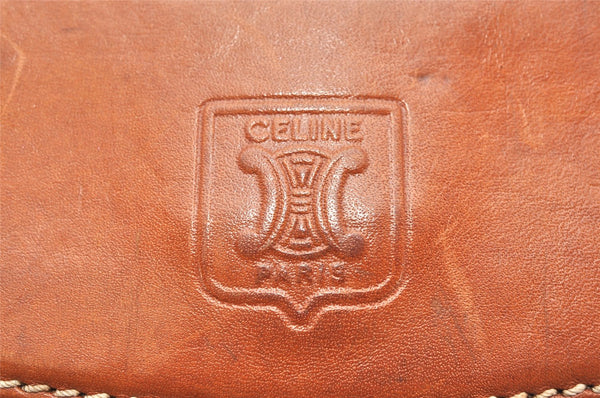 Authentic CELINE Macadam Blason Pattern Clutch Hand Bag PVC Leather Brown 3607K