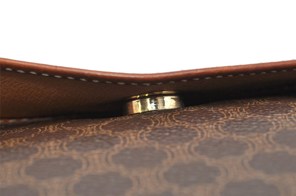 Authentic CELINE Macadam Blason Pattern Clutch Hand Bag PVC Leather Brown 3607K