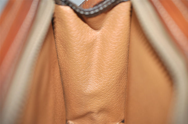 Authentic CELINE Macadam Blason Pattern Clutch Hand Bag PVC Leather Brown 3607K