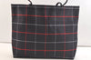 Authentic BURBERRY Vintage Check Shoulder Tote Bag Nylon Navy Blue 3608K
