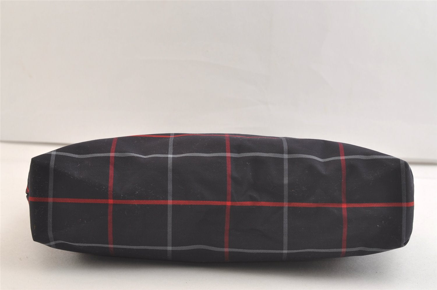 Authentic BURBERRY Vintage Check Shoulder Tote Bag Nylon Navy Blue 3608K