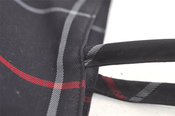 Authentic BURBERRY Vintage Check Shoulder Tote Bag Nylon Navy Blue 3608K