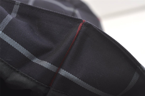 Authentic BURBERRY Vintage Check Shoulder Tote Bag Nylon Navy Blue 3608K