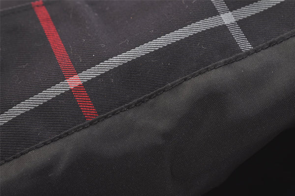 Authentic BURBERRY Vintage Check Shoulder Tote Bag Nylon Navy Blue 3608K