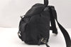 Authentic PRADA VELA Nylon Tessuto Leather Backpack Purse B6677 Black 3610K