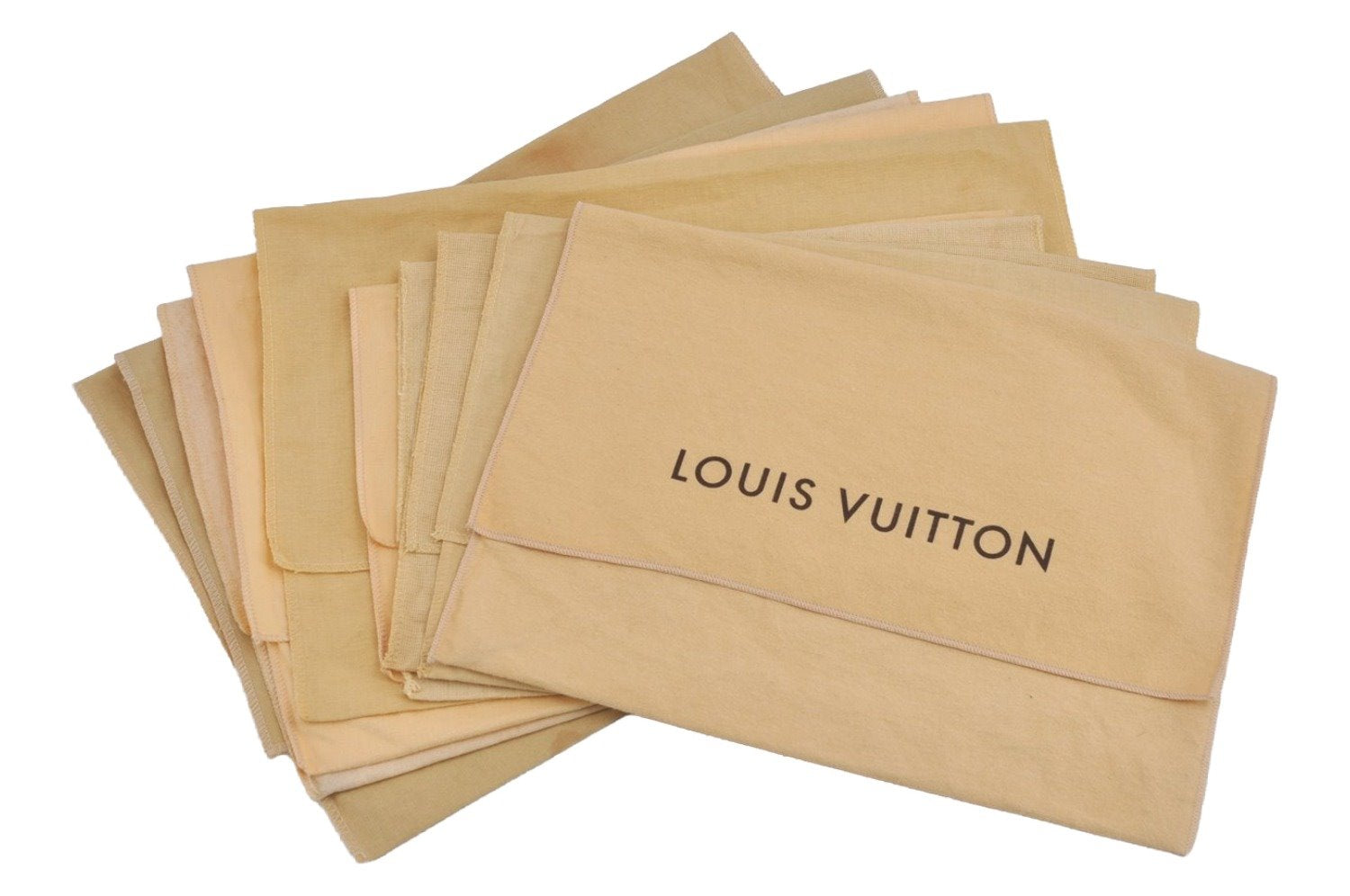 Authentic Louis Vuitton Dust Bag 10 Set Cotton Beige 14.6x10.2x0.2 LV 3611J