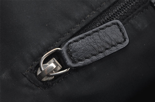 Auth Christian Dior Trotter Street Chic Shoulder Bag Canvas Leather Black 3613I