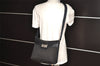 Auth Christian Dior Trotter Street Chic Shoulder Bag Canvas Leather Black 3613I