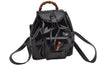 Authentic GUCCI Vintage Bamboo Backpack Purse Enamel Black 3613J