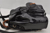 Authentic GUCCI Vintage Bamboo Backpack Purse Enamel Black 3613J