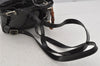 Authentic GUCCI Vintage Bamboo Backpack Purse Enamel Black 3613J