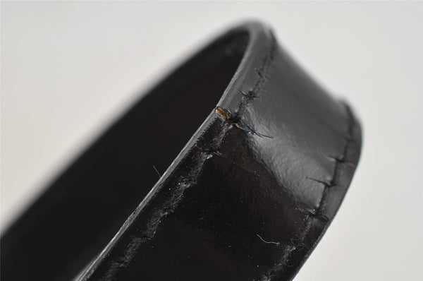 Authentic GUCCI Vintage Bamboo Backpack Purse Enamel Black 3613J