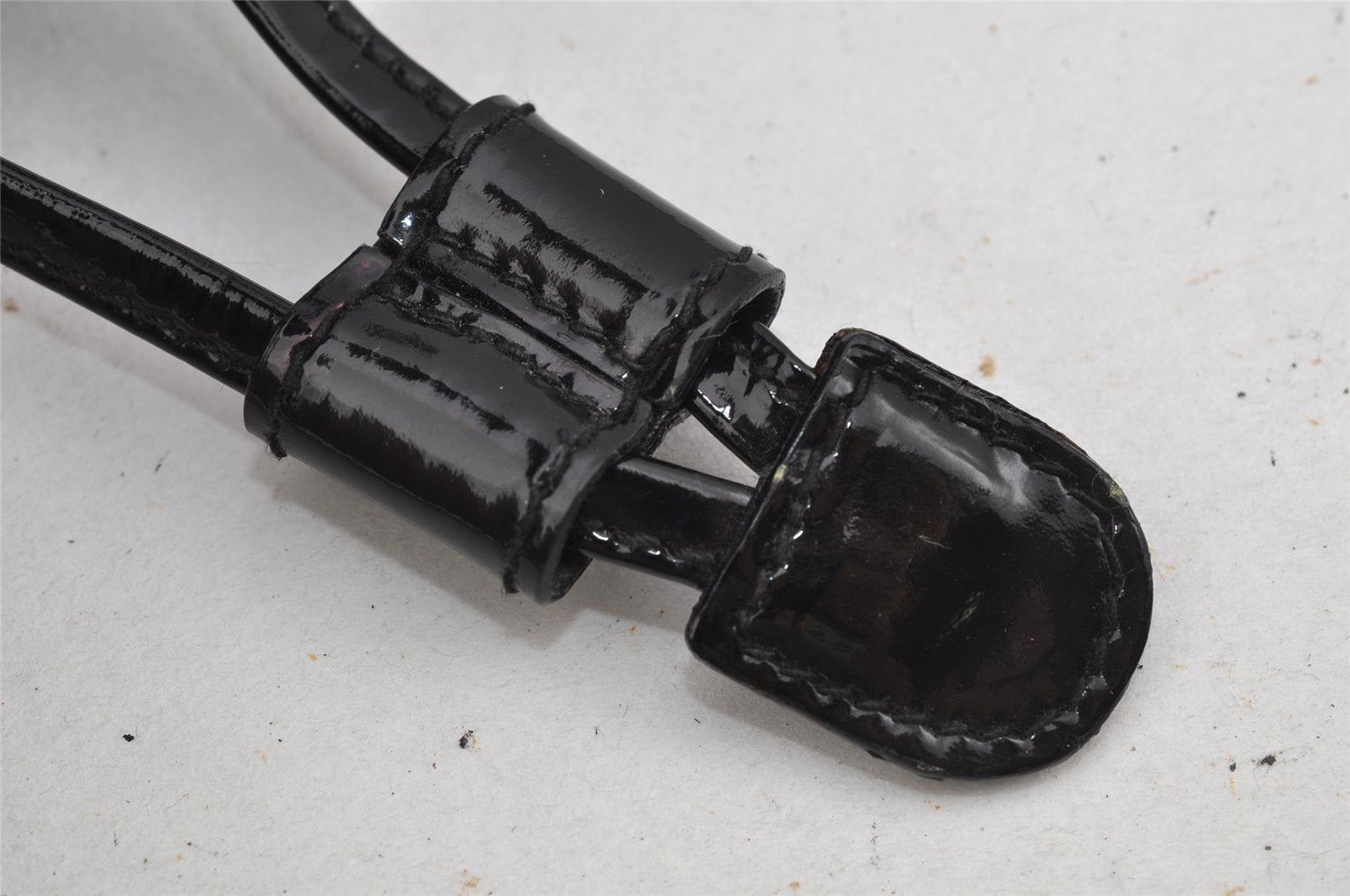 Authentic GUCCI Vintage Bamboo Backpack Purse Enamel Black 3613J