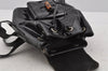 Authentic GUCCI Vintage Bamboo Backpack Purse Enamel Black 3613J