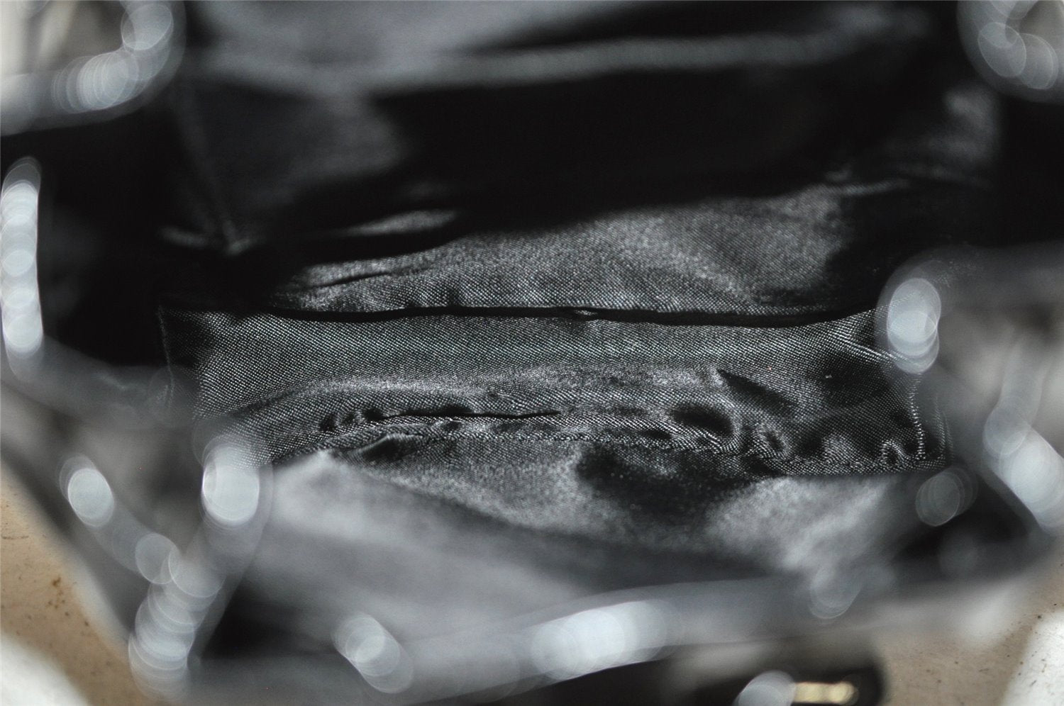 Authentic GUCCI Vintage Bamboo Backpack Purse Enamel Black 3613J