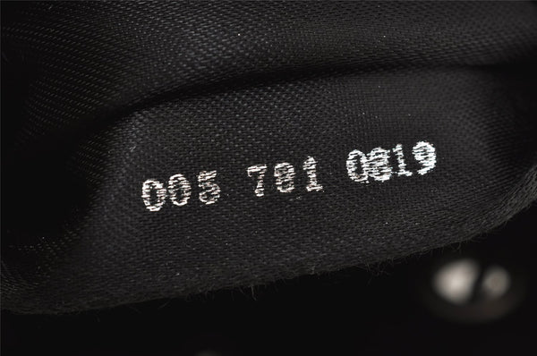 Authentic GUCCI Vintage Bamboo Backpack Purse Enamel Black 3613J