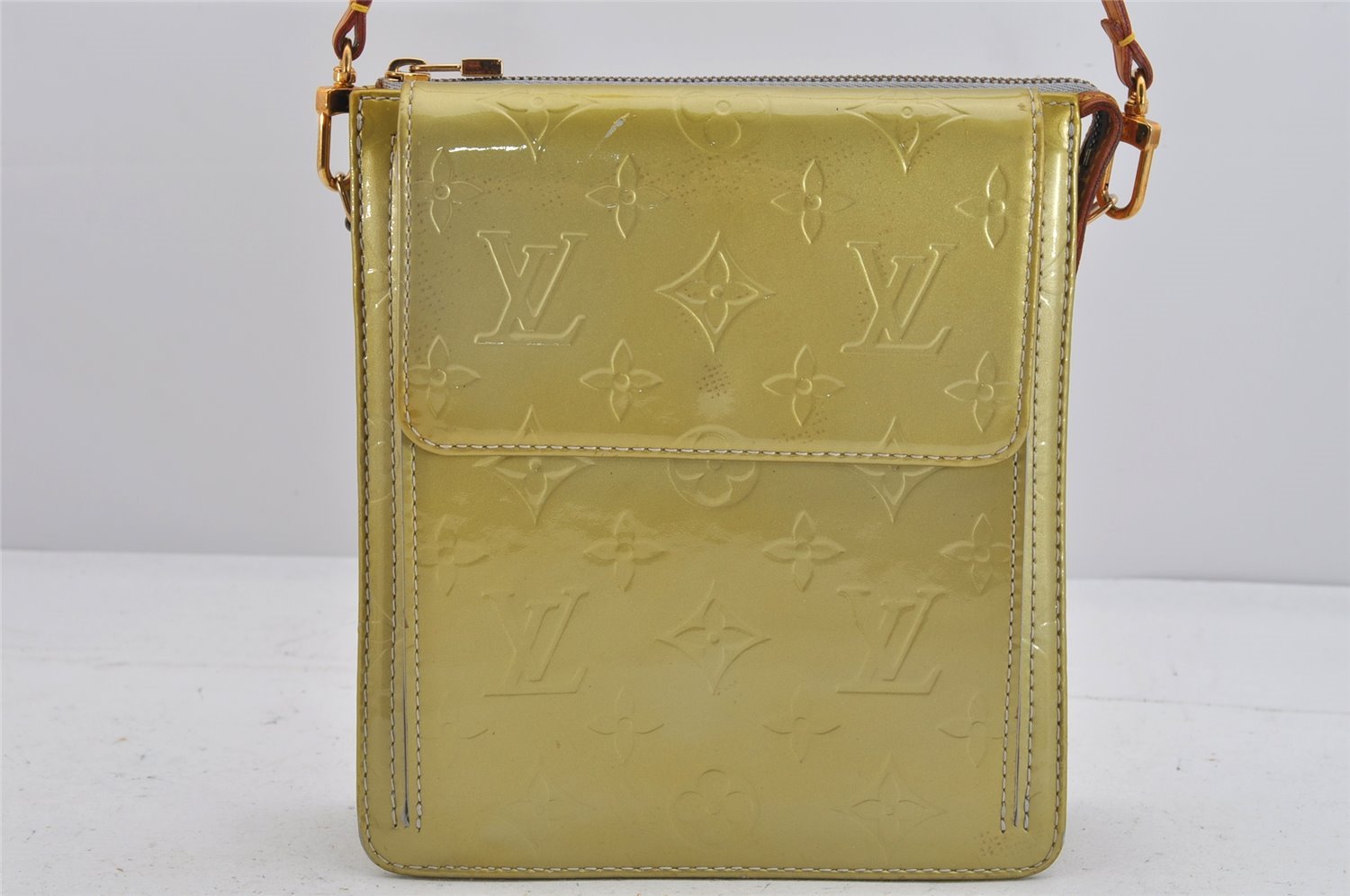 Auth Louis Vuitton Monogram Vernis Mott Shoulder Hand Bag Yellow M91030 LV 3614K