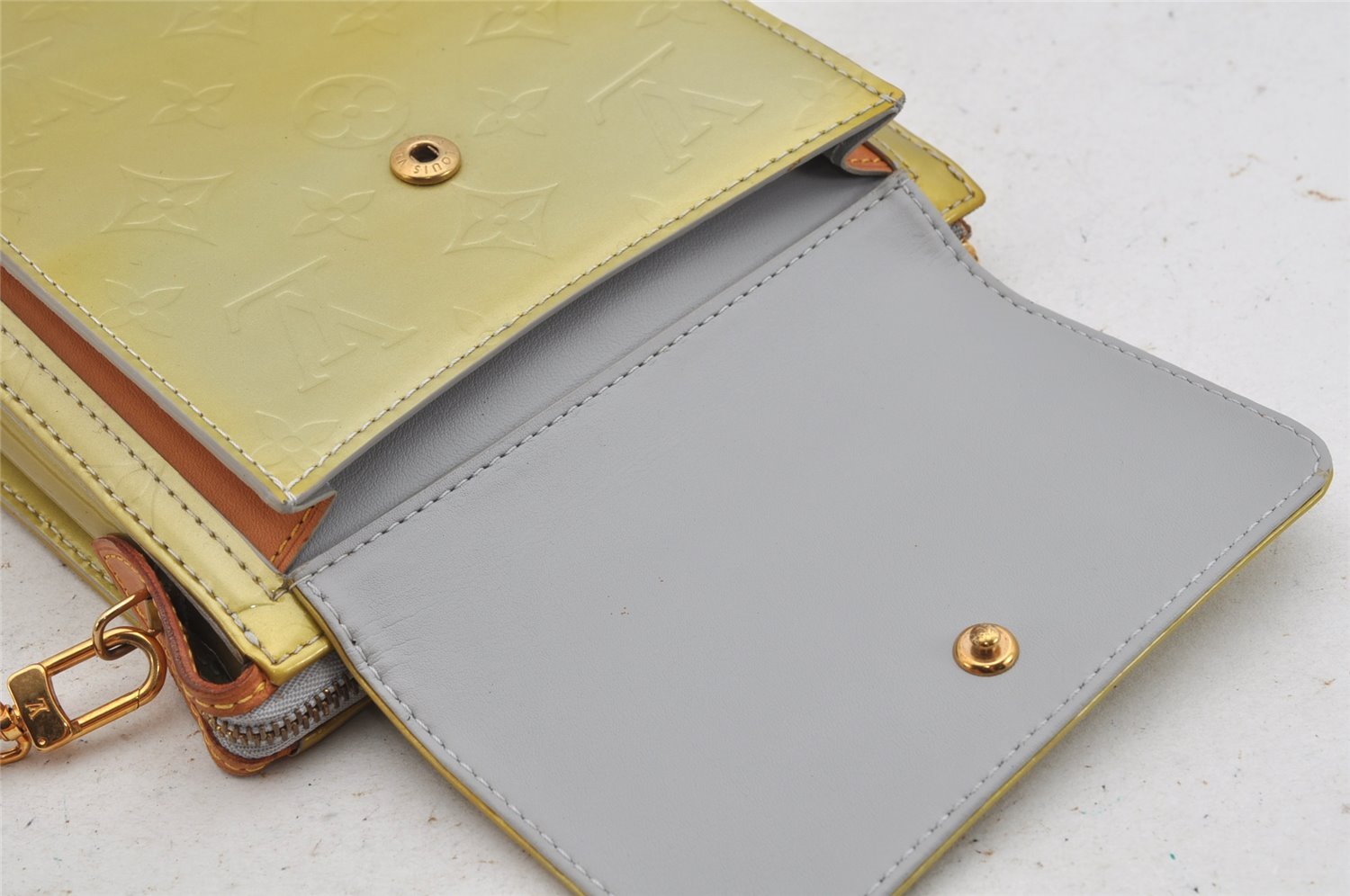 Auth Louis Vuitton Monogram Vernis Mott Shoulder Hand Bag Yellow M91030 LV 3614K