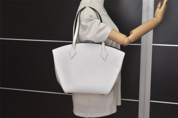 Authentic Louis Vuitton Epi Saint Jacques Shoulder Bag White M50045 LV 3615I