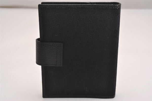 Authentic GUCCI Notebook Cover Purse GG Canvas Leather 115240 Black 3615J