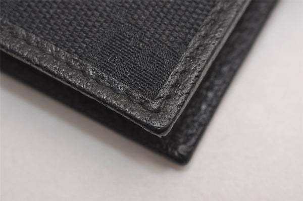 Authentic GUCCI Notebook Cover Purse GG Canvas Leather 115240 Black 3615J