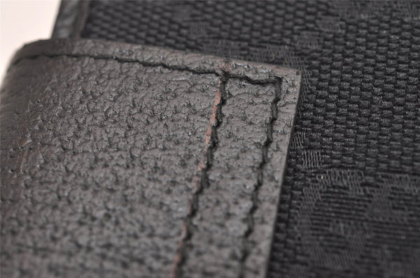 Authentic GUCCI Notebook Cover Purse GG Canvas Leather 115240 Black 3615J