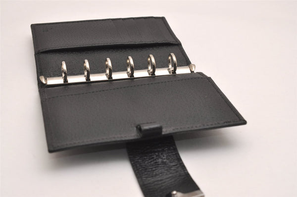 Authentic GUCCI Notebook Cover Purse GG Canvas Leather 115240 Black 3615J