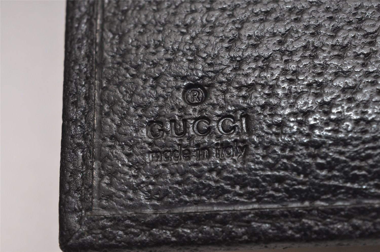Authentic GUCCI Notebook Cover Purse GG Canvas Leather 115240 Black 3615J