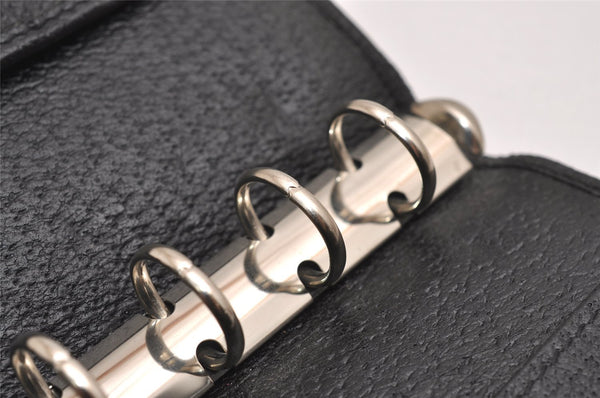 Authentic GUCCI Notebook Cover Purse GG Canvas Leather 115240 Black 3615J