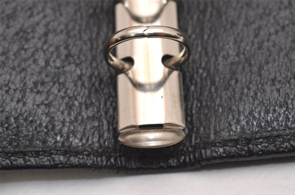 Authentic GUCCI Notebook Cover Purse GG Canvas Leather 115240 Black 3615J