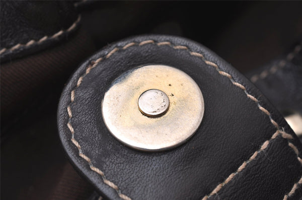 Authentic GUCCI Shoulder Hand Tote Bag GG Canvas Leather 203624 Brown 3616I