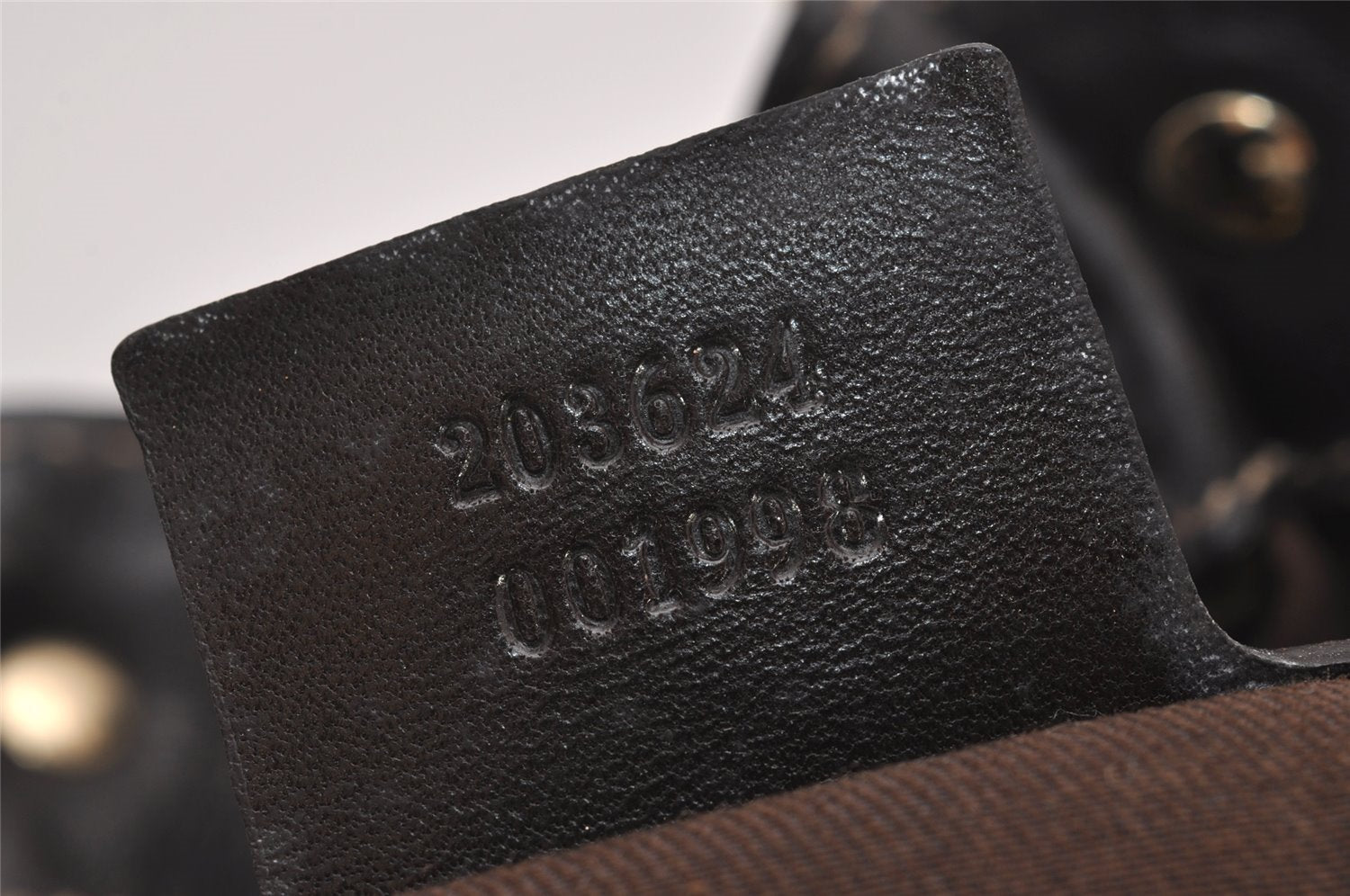 Authentic GUCCI Shoulder Hand Tote Bag GG Canvas Leather 203624 Brown 3616I