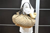 Authentic GUCCI Shoulder Hand Tote Bag GG Canvas Leather 203624 Brown 3616I