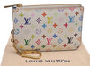 Authentic Louis Vuitton Monogram Multicolor Pochette Cles White Coin Purse 3616J