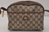 Authentic GUCCI Rigate Line Shoulder Cross Bag Purse GG PVC Leather Brown 3616K